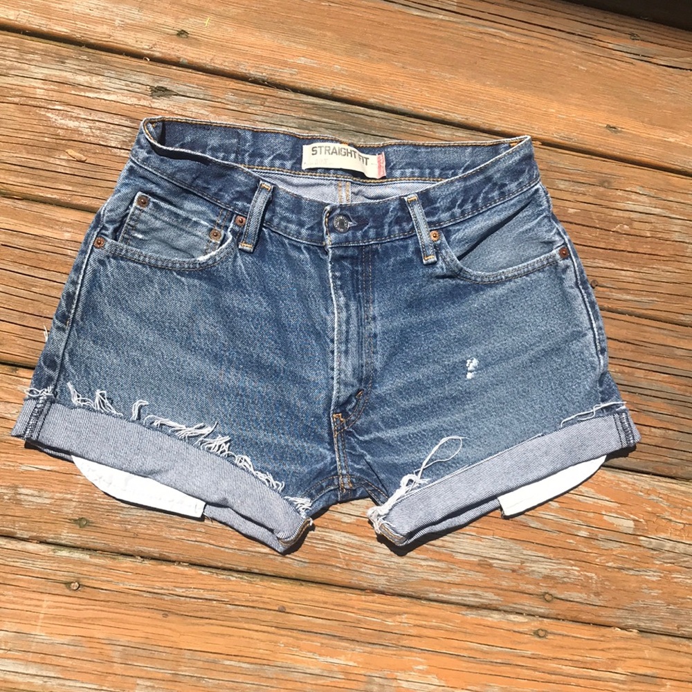 SOLD Distressed Levi Cutoffs - Picture 2 of 4
